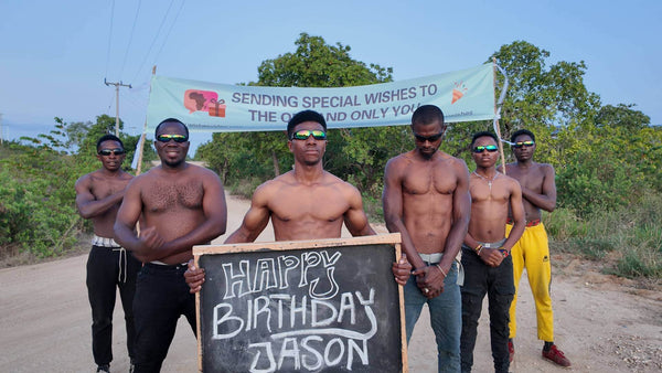 Personalized African Video Messages - Muscle man Team for Custom Family Greetings
