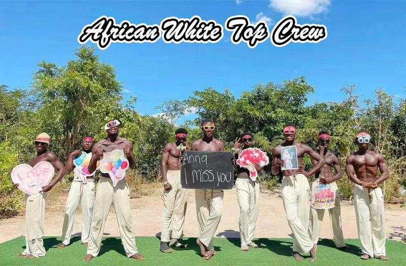 Personalized African Video Messages - White Top Crew image 2