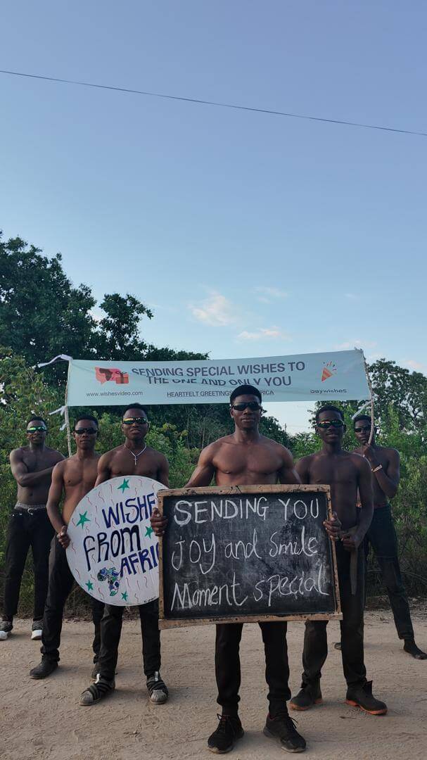 Personalized African video message background (mobile)